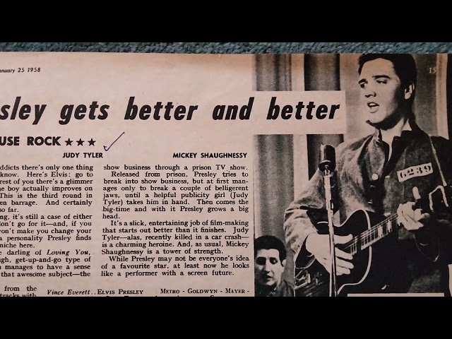 Elvis Presley Jailhouse Rock original magazine review 1958