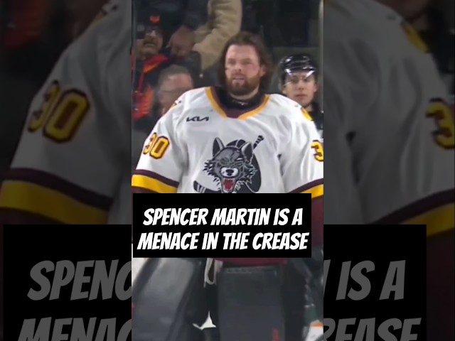 Spencer Martin is a menace!!! #hockey #nhl #shorts #winners #chicagowolves #hockeyvideos