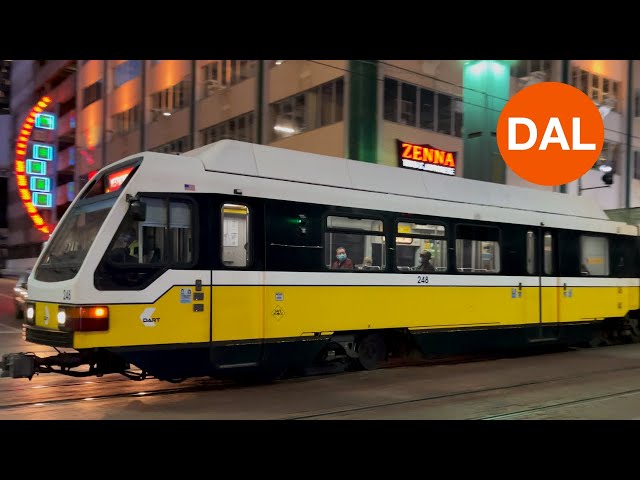 Riding Dallas DART Orange Line, Downtown Dallas to Love Field Airport DAL, Kinki Sharyo