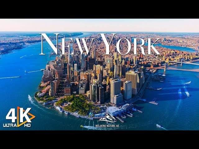 NEW YORK 4K UHD - New York City From Above: Aerial View -Nature Film 4K