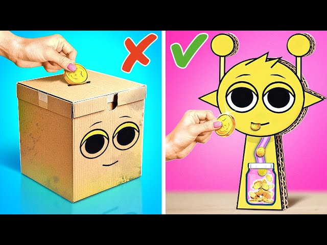 DIY Cardboard SPRUNKI Bank! 💰✨ Fun Paper Crafts & Amazing Cardboard Creations!