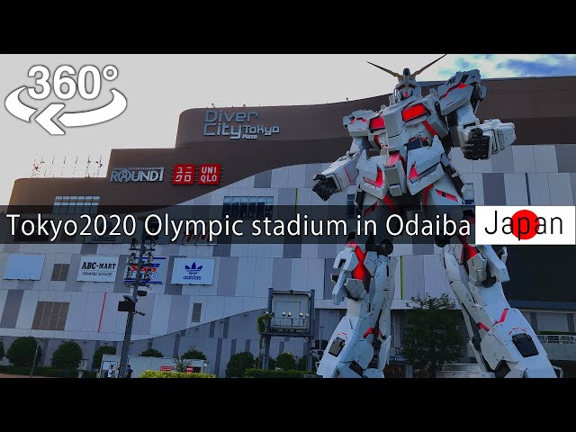 【8K 360°】Tokyo 2020 Olympic Stadium and GundamUC in Odaiba【Japan-VR video】