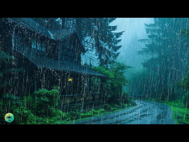 Wonderful Deep Sleep with Heavy Rain & Thunder Sounds Covering the Rainforest at Night - White Noise