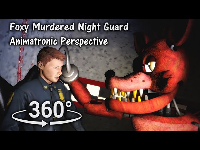 360°| Foxy Murdered Night Guard - FNAF1 death scene animatronic perspective [SFM] (VR Compatible)