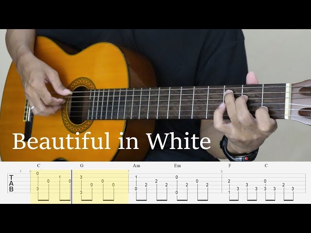 Beautiful in White - Westlife - Fingerstyle Guitar Tutorial TAB.