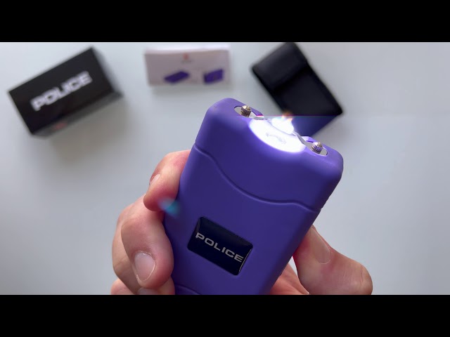 POLICE Stun Gun 800 - Max Voltage Rechargeable With LED Flashlight - Purple