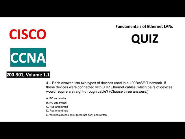 Cisco CCNA Quiz Fundamentals of Ethernet LANs