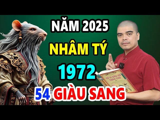 Tử Vi Tuổi Nhâm Tý 1972 Năm 2025 VƯỢT HẠN 53 THÀNH CÔNG, Phát Tài Rực Rỡ, tiền tỷ cầm tay