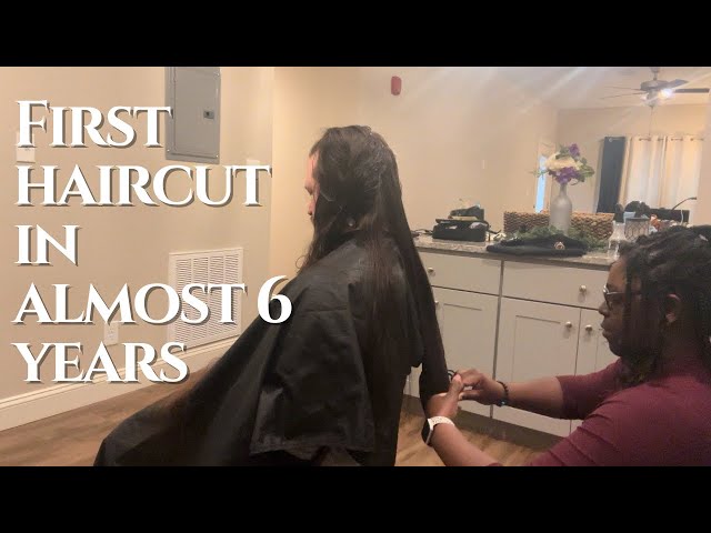 Cutting 10+ inches of my husband’s hair off