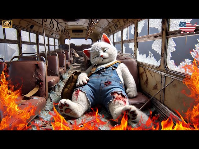 Bus Accident in Texas–Brave Kitten Saves Lives!🚌🐱💪P1 #ai #cat #kitten #catlover #catvideos #herocat