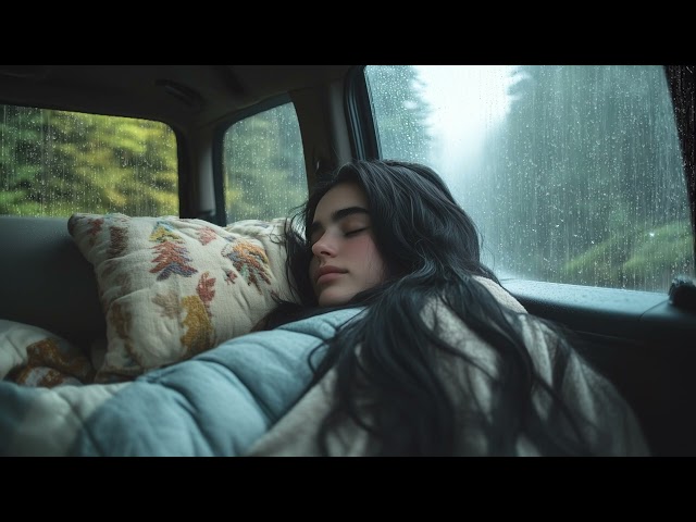 Cozy Rain Sounds for Sleep & Relaxation  Peaceful Road Trip Nap Ambiance with Nature Views   3 Hours