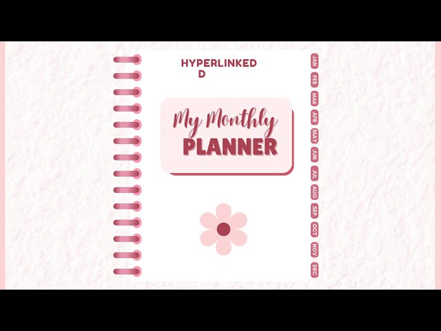 Monthly Hyperlink Digital Album | Digital Planner Goodnotes College Students 2025 Pink Planner Etsy