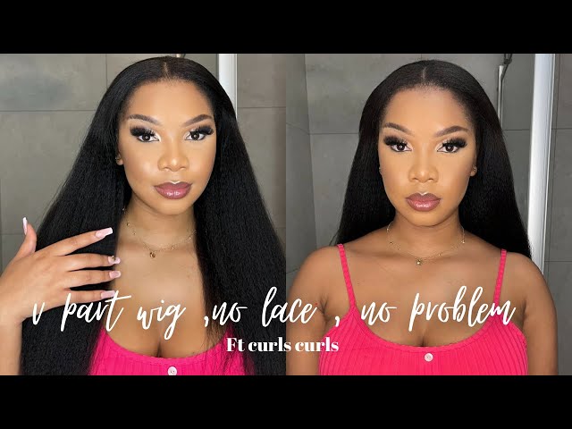 QUICK LEAVE OUT AT HOME ,THE MOST AFFORDABLE V-PART WIG FT CURLSCURLS