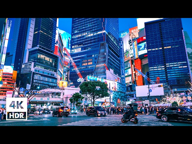 Dusk in Shibuya, Tokyo on New Years Day | 4K HDR, Japan Ambience【01/01/2025】