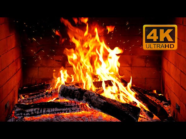 Birchwood Crackling Fireplace (4K Ultra HD)