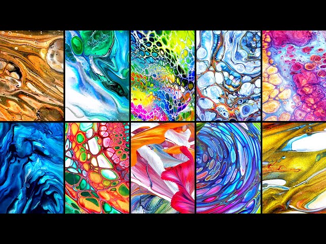 TOP 10 BEST Acrylic Pouring Techniques- Abstract Fluid Art Compilation