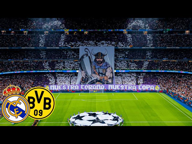 👀Champions League Anthem at THE Bernabéu😍 Real Madrid vs Borussia Dortmund Santiago Bernabéu 4K