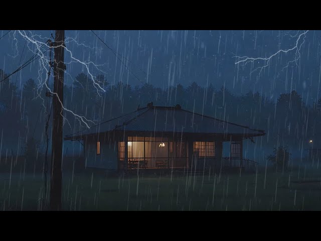 Relaxing Rain Sounds for Sleep - Rain and Thunder Sounds on the Window in the Misty Forest #2