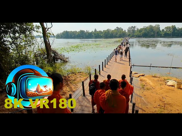 PILGRIMAGE to NEAK POUN bridge to an island temple system CAMBODIA 8K 4K VR180 3D Travel