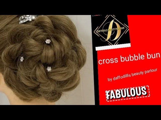 easy simple cross bubbles 💞💞💞💞💞hairstyle done by daffodills beauty parlour 👌👌👌👌🎉🎉🎉