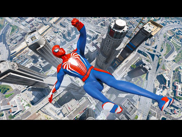 Spiderman Gameplay Funny Fails in GTA 5 - Spider-man Motorcycle Crash (Euphoria Ragdolls) #18