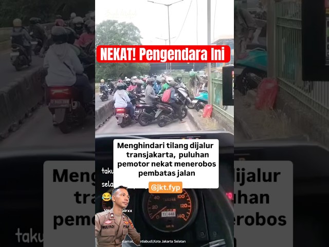 NEKAT! Hindari Tilang POLISI Di Jalur Transjakarta 🫣 #fyp #shortvideo #shorts #shortviral