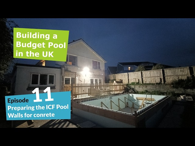 Ep.11 Installing the Pool Ledge, ICF Bracing & Shuttering Ready for Concrete - Heated pool build, UK