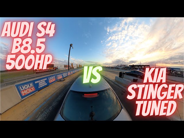 Drag Race Kia Stinger GT AWD VS Audi S4 B8.5 (360 camera)