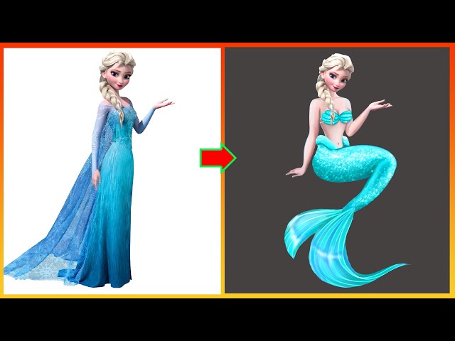 Elsa Anna Frozen Glow Up Into The Little Mermaid - Disney Princesses Transformation