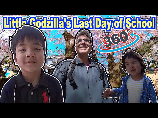 [8K] Little Godzilla's Last Day of School - Full Walk to School/360° Video