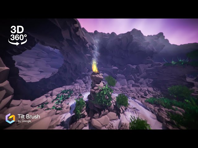 Google Tilt Brush 3D 360 Cinematic Atmospheric Animation "The Canyon"