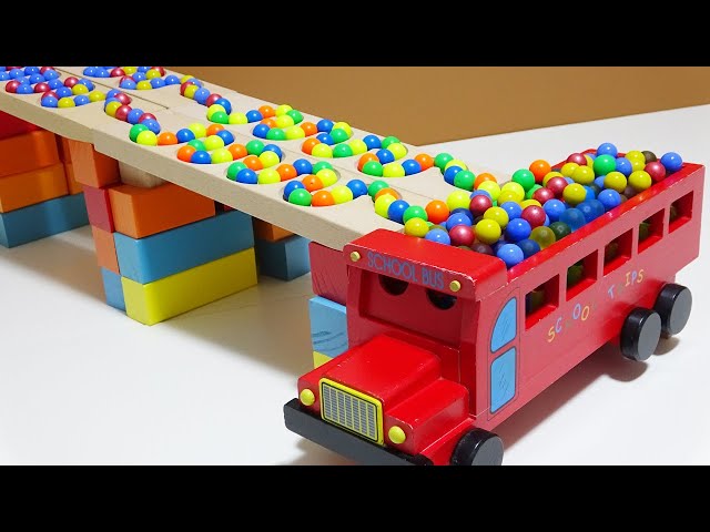 Marble Run Race ☆ HABA Slope & Retro Truck, Garbage Truck Long Version 3