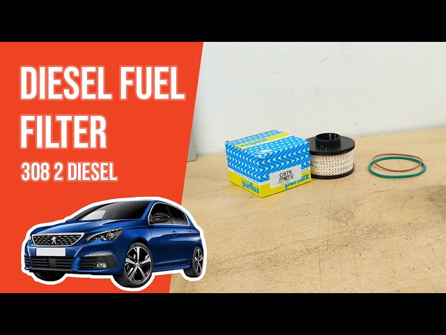 How to replace the diesel fuel filter Peugeot 308 mk2 1.5 BlueHDI ⛽