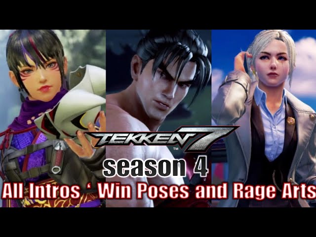 Tekken 7 season 4 : All Intros & Win Poses and Rage arts for all characters, including (dlc)