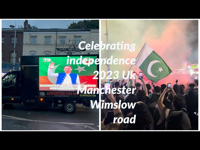 Imran Khan pic Celebrating 14 August 2023 on Wilmslow Road Manchester Uk