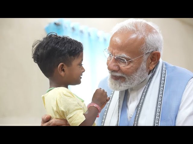 PM Modi’s heartfelt connection with a kid in Wayanad, Kerala