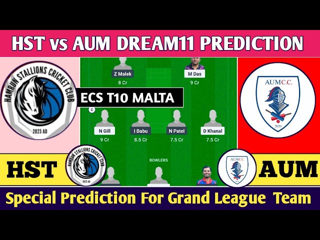 HST vs AUM Dream11, HST vs AUM Dream11 Prediction, HST vs AUM Dream11 Prediction Today ECS T10 Malta