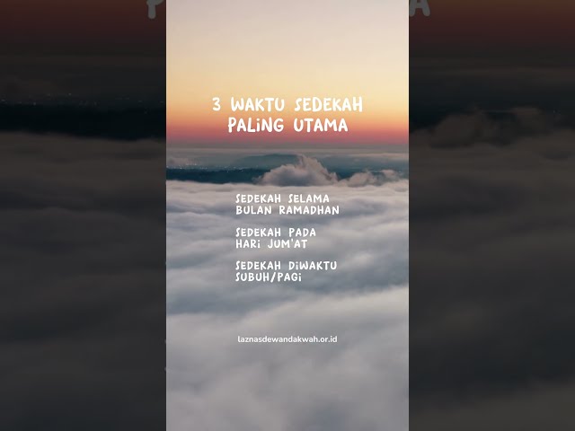 Waktu istimewa untuk sedekah