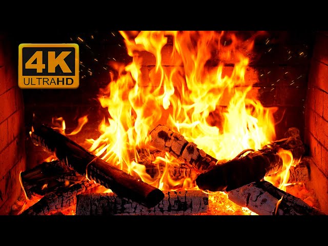 Birchwood Crackling Fireplace (4K Ultra HD)