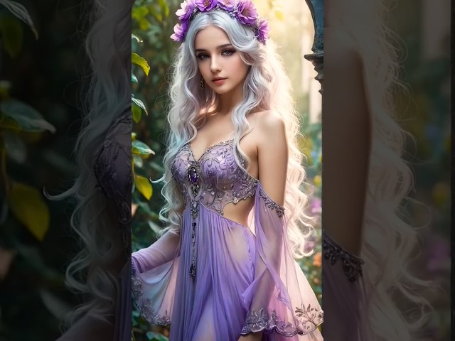 White-Haired Apsara ✨ | Bold Walk, Sparkling Beauty & Mesmerizing Look | #shorts #beautiful #cute