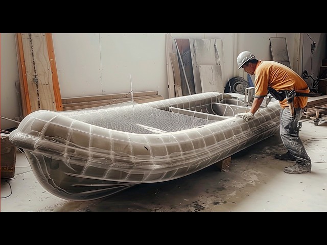 Man Builds DIY Boat Using Fiberglass and Wire Mesh | From Start to Finish by @bkscreative