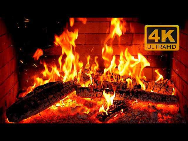 FIREPLACE 4K 🔥 Fireplace video with Burning Logs & Fire Sounds