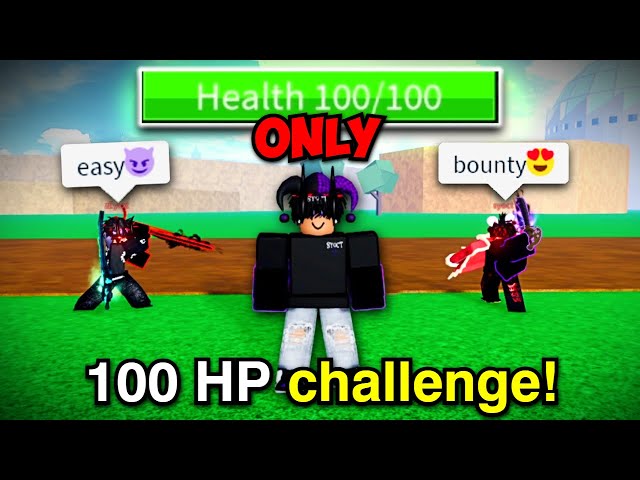 I Tried Bounty Hunting with ONLY 100 Health In Blox Fruits!