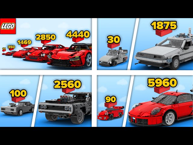 LEGO Cars in Different Scales (Porsche, Lamborghini, Ferrari, etc.) | Comparison