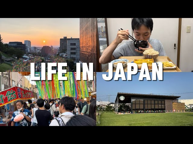 [Vlog] Life in Japan - went to cafe and Japanese summer festival, made Japanese traditional food