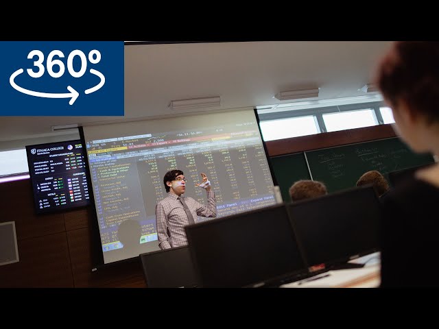 Learn in the School of Business Trading Room | 360º | Ithaca College