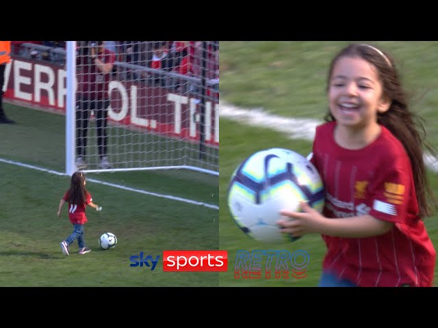 Mohamed Salah's daughter scoring at Anfield