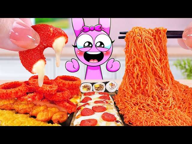 Pinki Food Cooking 😍 Eating Miniature Cheese Donut, Spicy Noodles, Hot Dog 🔥 Tina Mini Cooking