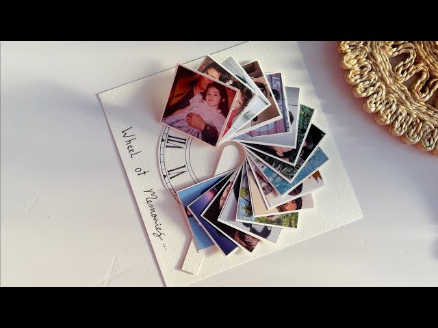 DIY Wheel Of Memories Waterfall Card | Full tutorial learn step by step | Photo Rotating Card