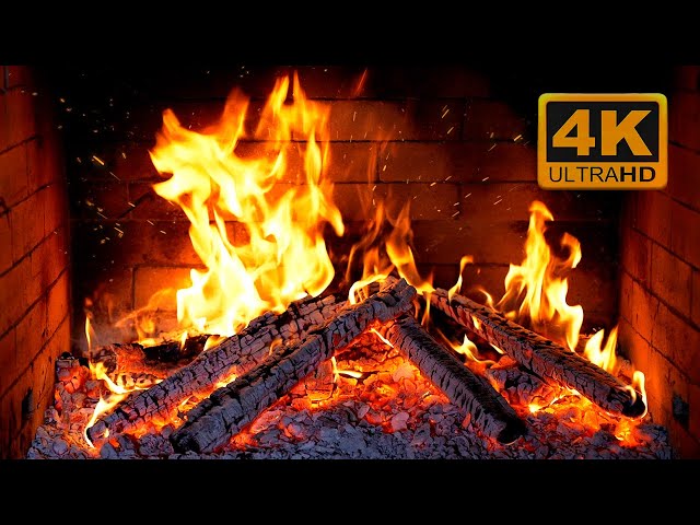 🔥 Cozy Fireplace 4K (12 HOURS). Fireplace with Crackling Fire Sounds. Fireplace Ambience